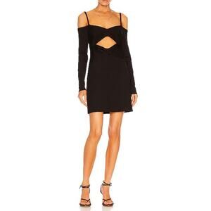 ALEXIS NWT Madine Black Cut-Out Off Shoulder Long Sleeve Mini Dress XS New $297